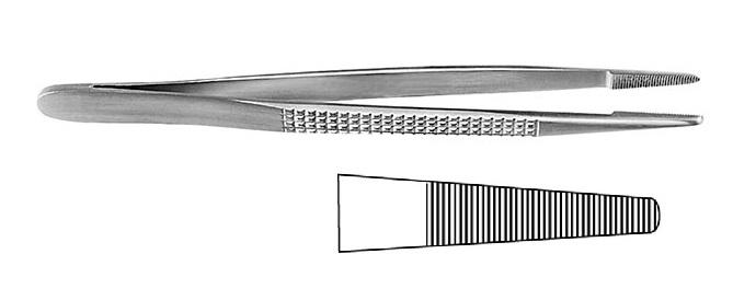 BONNEY Пінцет анатомічний; прямий; із зубчиками; 18,0см; ширина бранш 3,2+/-0,2. Tontarra Medizintechnik GmbH